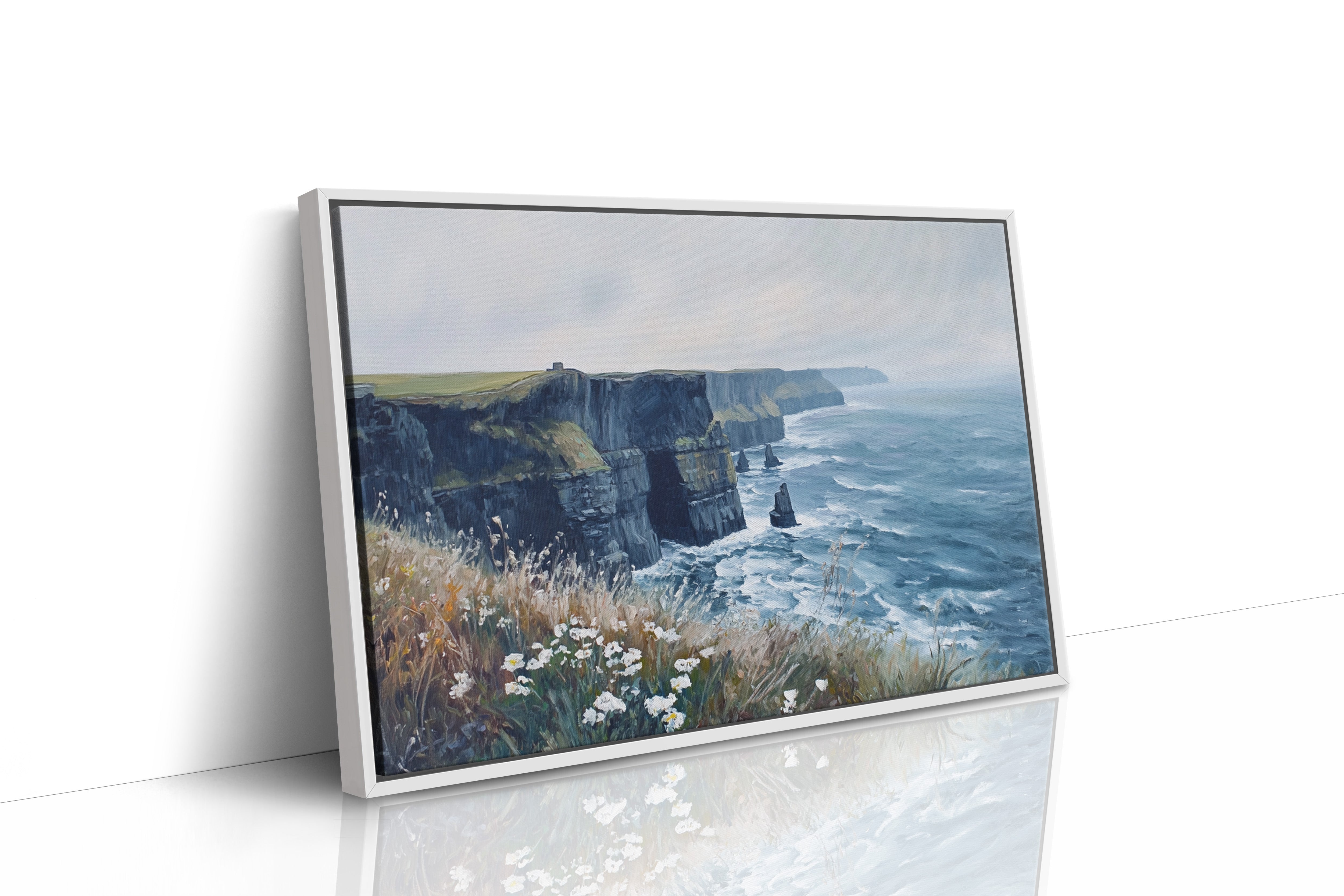 Wild Daisies Dance Above Atlantic Cliffs
