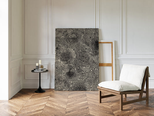 Cascading Circular Patterns in Monochrome