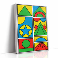 Pop Geometry in Primary Color Panels