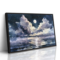 Moonlit Clouds Over Still Water
