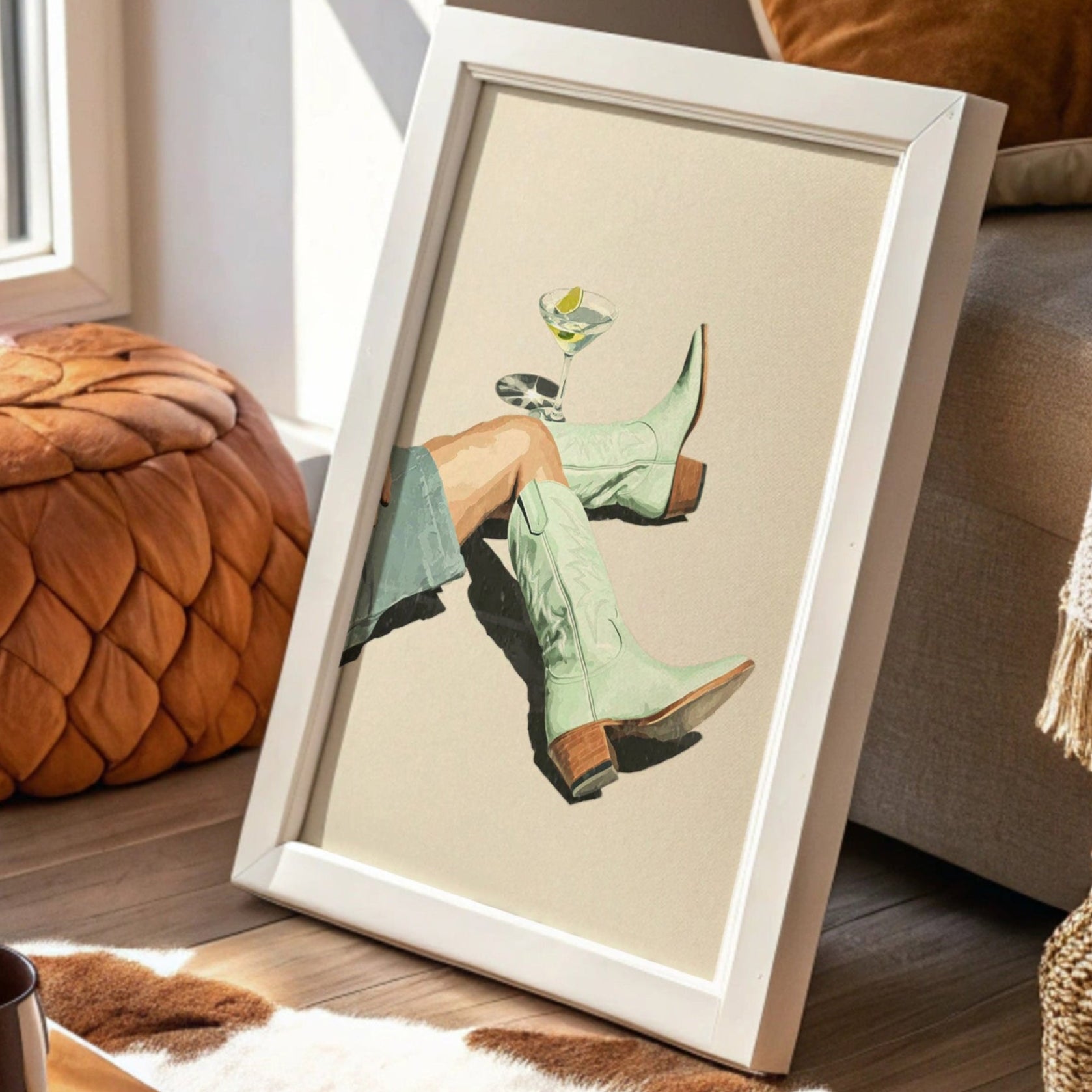 Sipping Sunshine in Stitched Boots