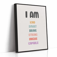 I Am Kind Smart Brave Affirmations Poster