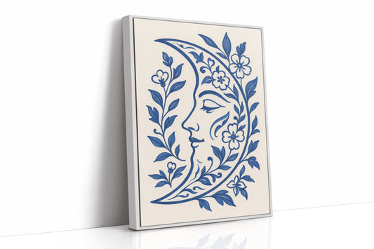 Floral Moon in Indigo Bloom