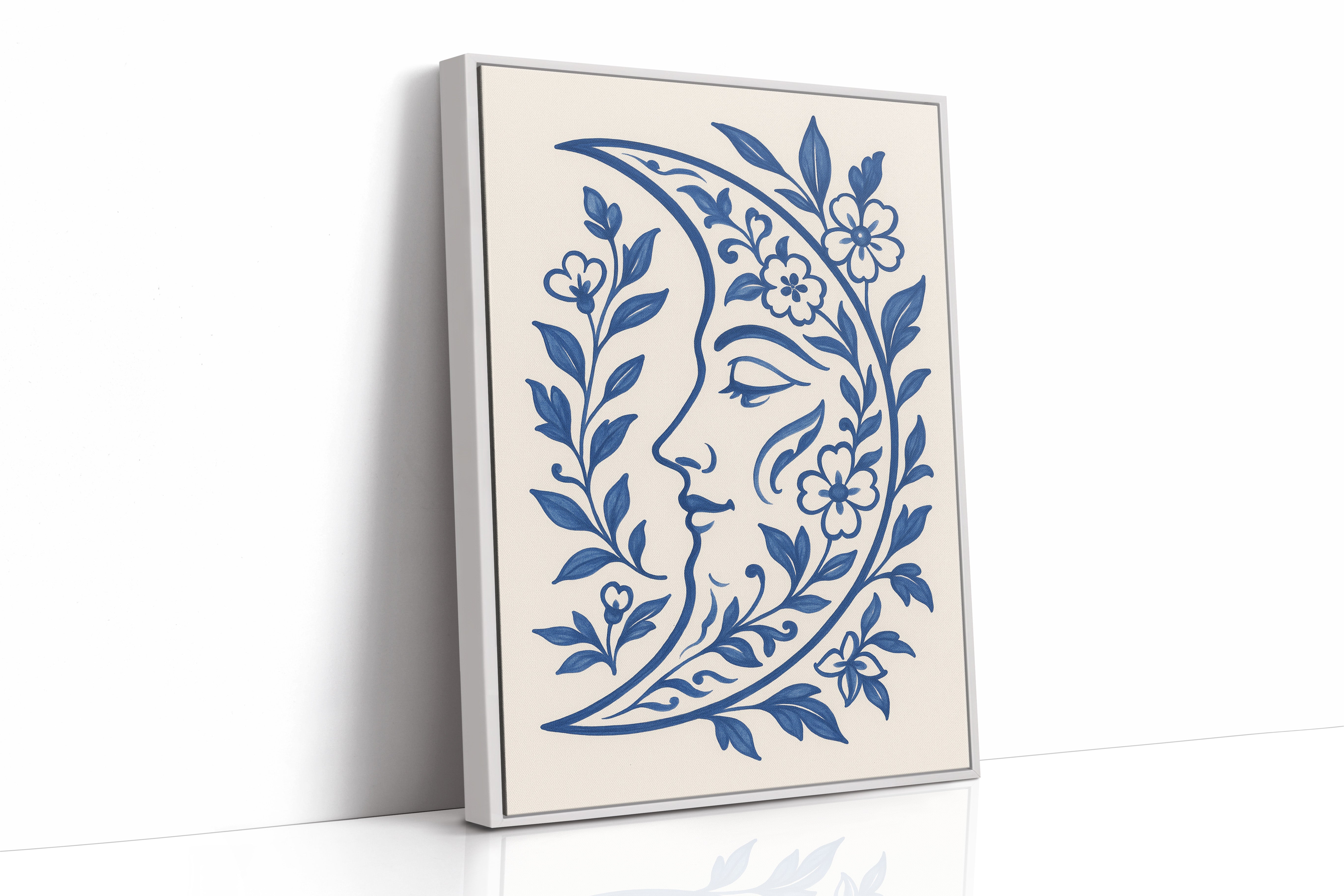 Floral Moon in Indigo Bloom