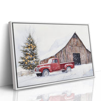 Red Pickup Brings Christmas Home