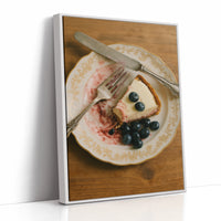 Blueberry Cheesecake on China Plate