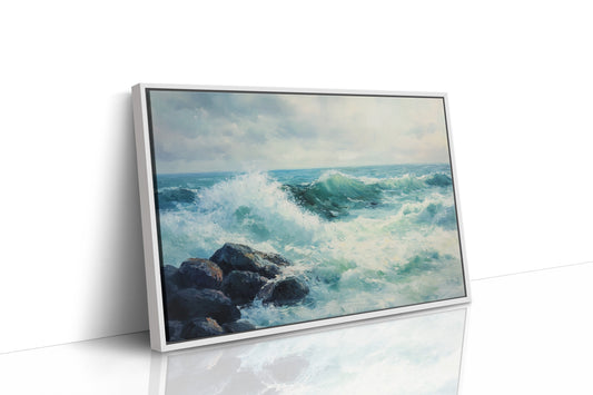 Ocean Swells Dance Against Stone