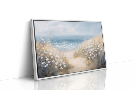 Coastal Daisies Dance Above Summer Waves