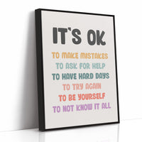 Its OK To Make Mistakes Affirmation Poster