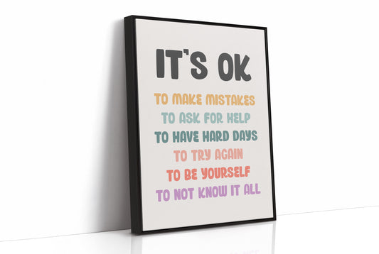Its OK To Make Mistakes Affirmation Poster