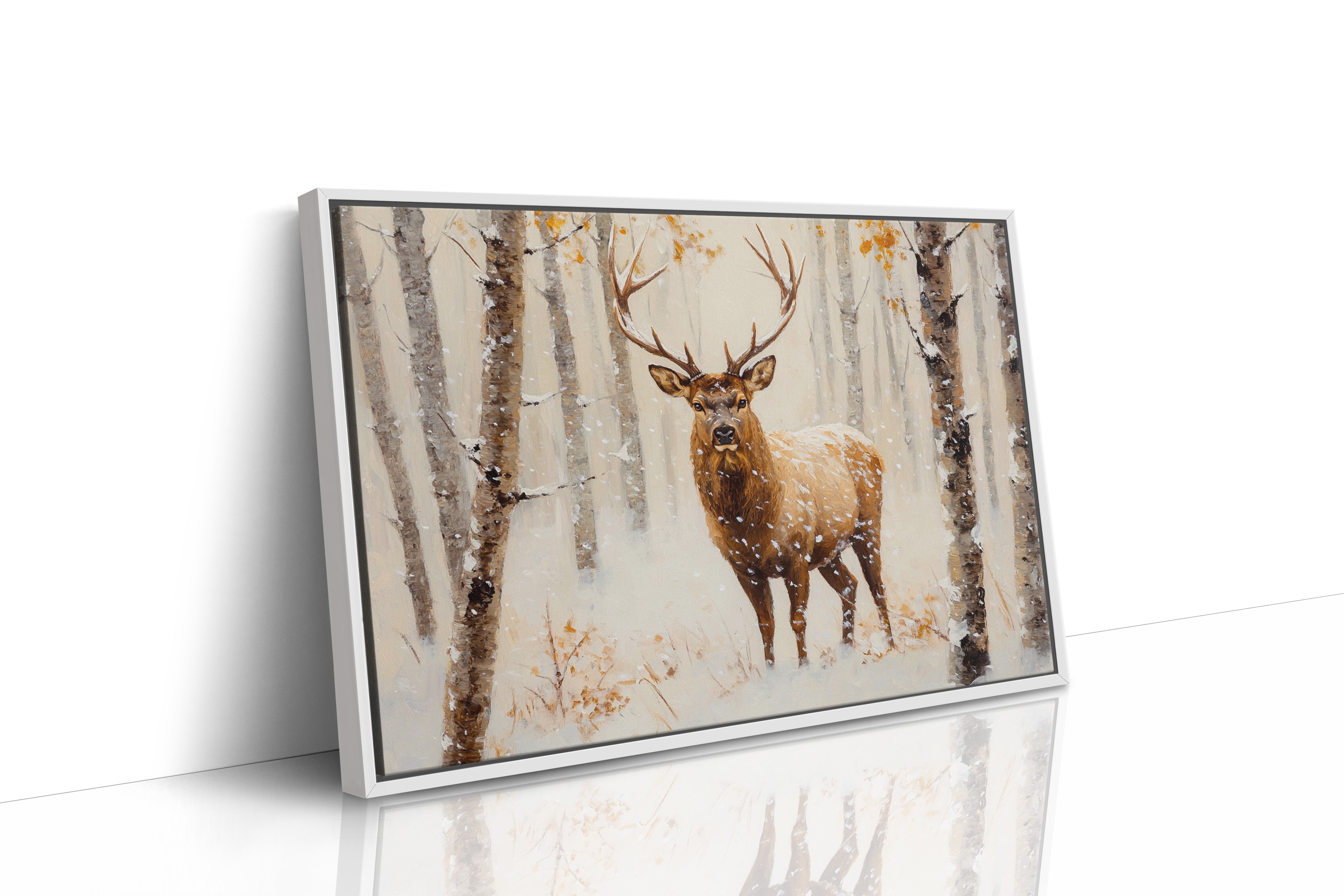 Noble Stag Among Winter Birches