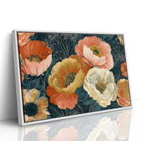 Anemones in Full Bloom, Dark Botanical