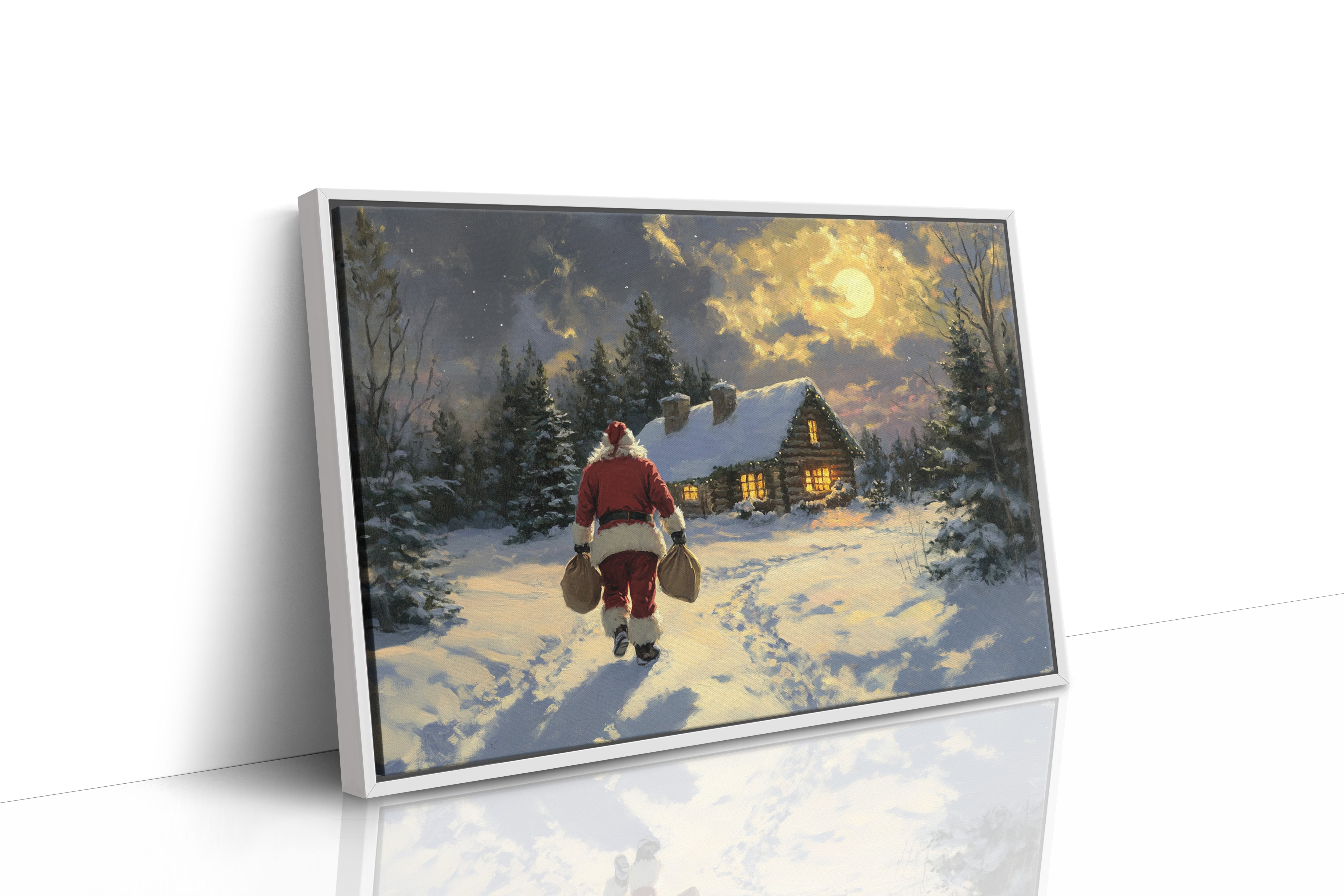 Moonlit Journey To Cabin Warmth