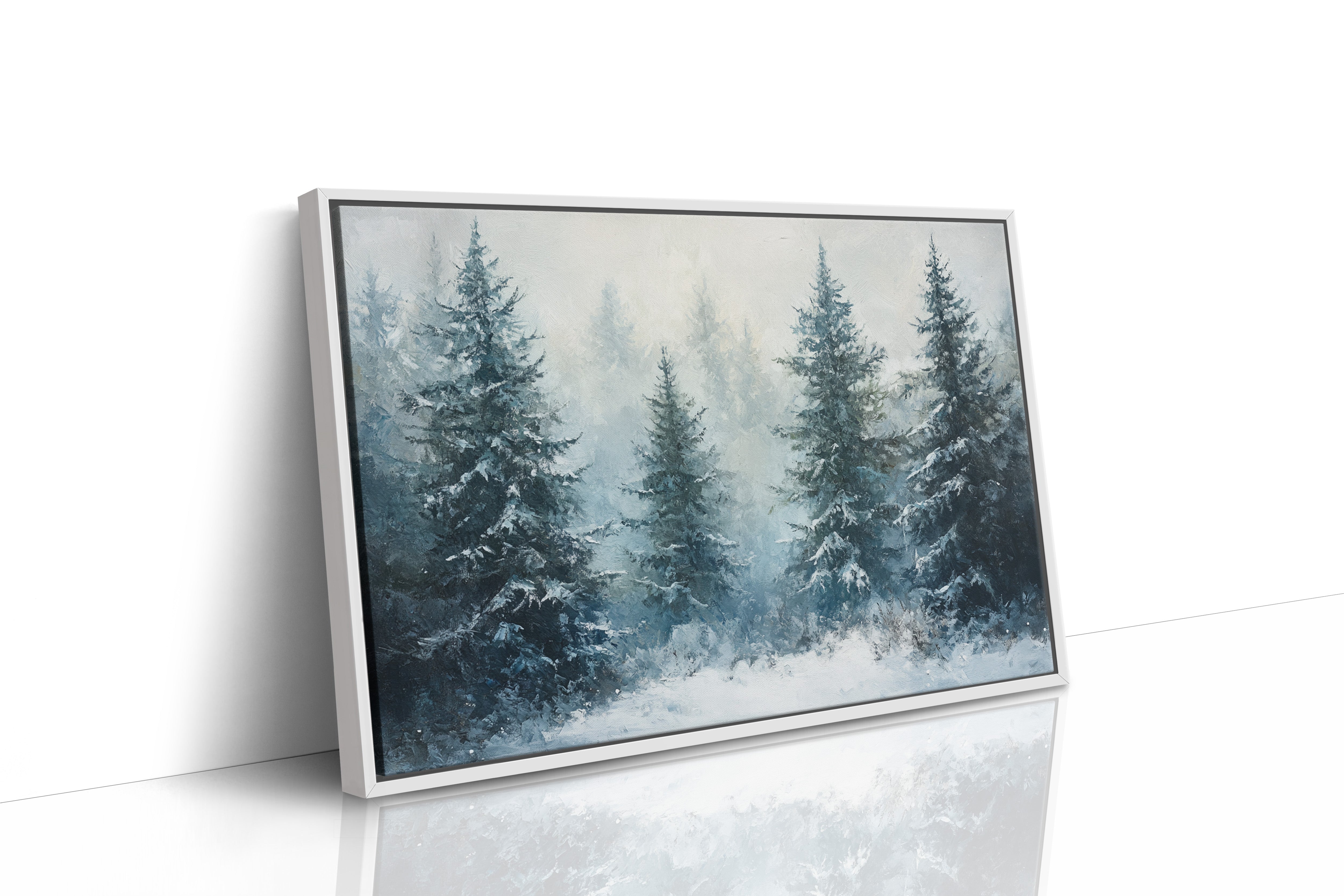 Silent Snow Settles Among Evergreens