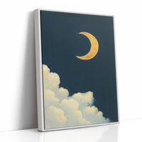 Golden Moon Over Soft Clouds