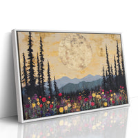 Moonlit Meadow Beneath Mountain Peaks