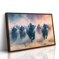 Bison Stampede Through Golden Dust