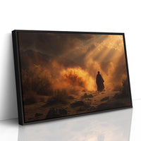 Pilgrim Walks Through Fiery Dawn