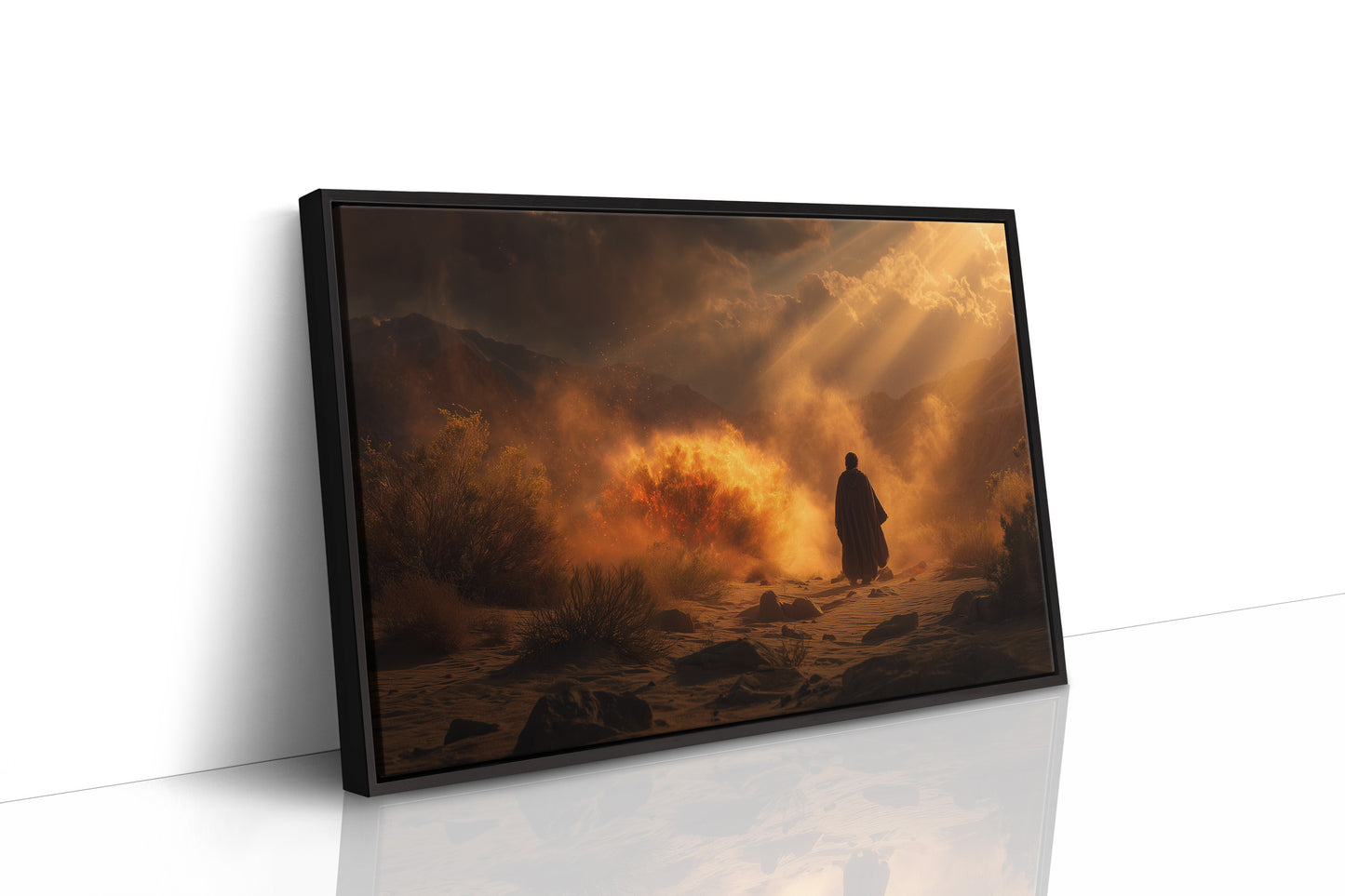 Pilgrim Walks Through Fiery Dawn