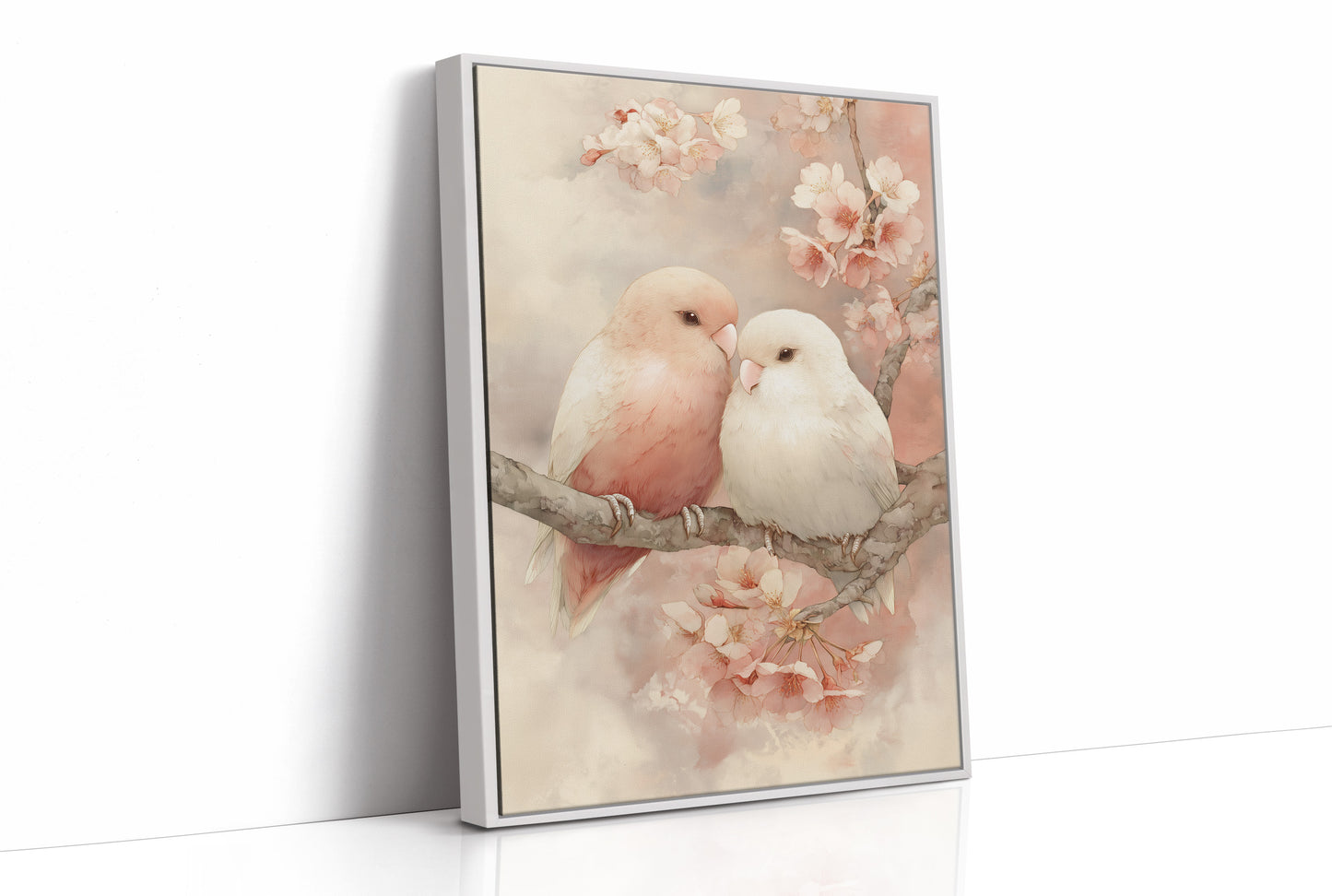 Love Birds Among Cherry Blossoms