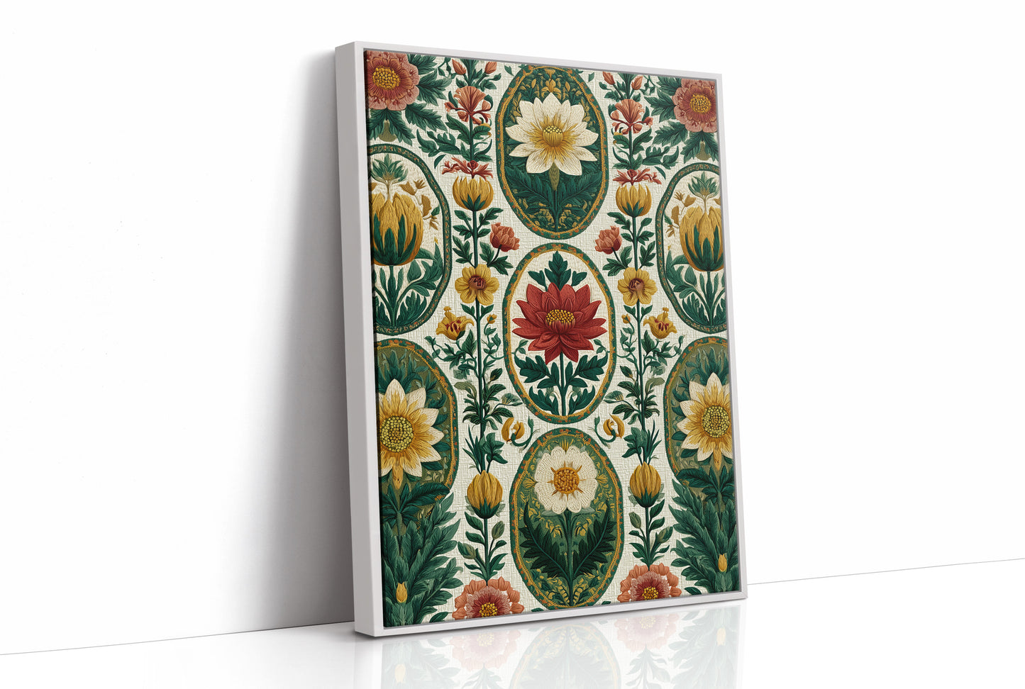 Cameo Blooms on Linen Field