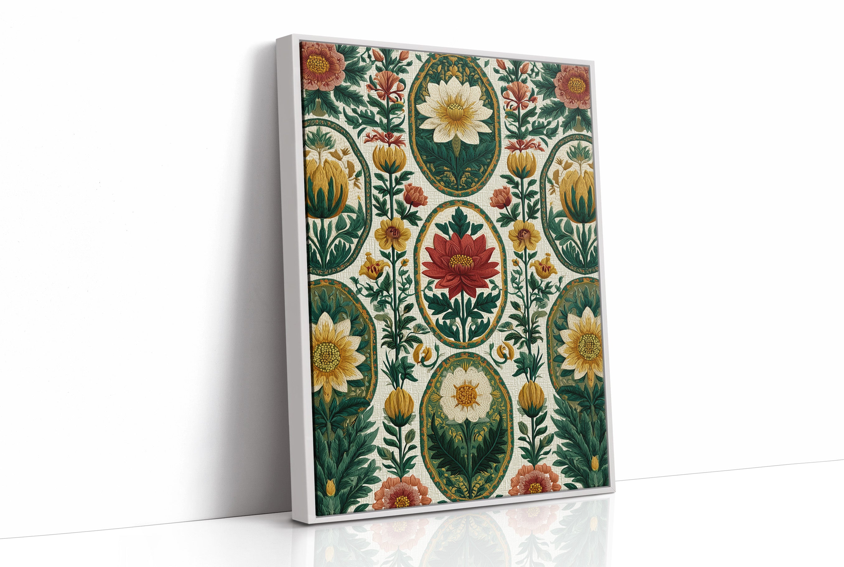 Cameo Blooms on Linen Field