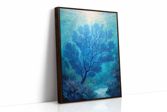 Cobalt Branches In Aqua Depths