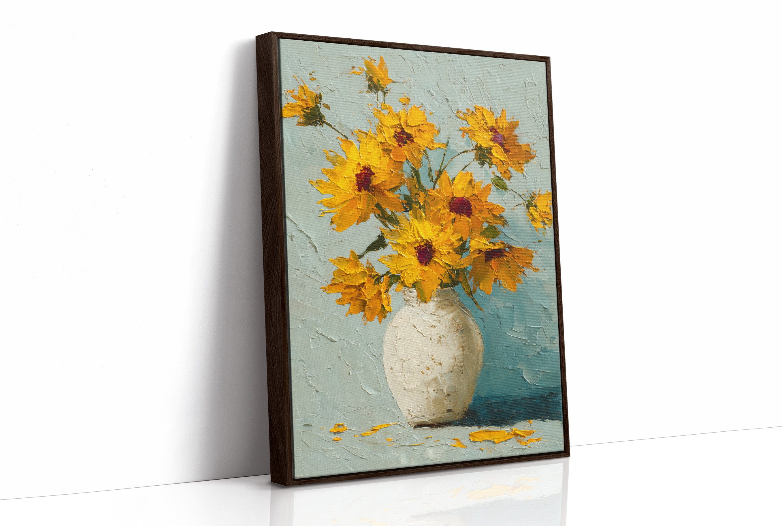 Sunburst Sunflowers in Palette Knife Texture