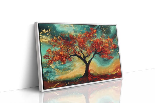 Autumn's Fire Dances With Turquoise Skies
