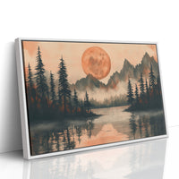 Copper Moon Bathes Mountain Lake
