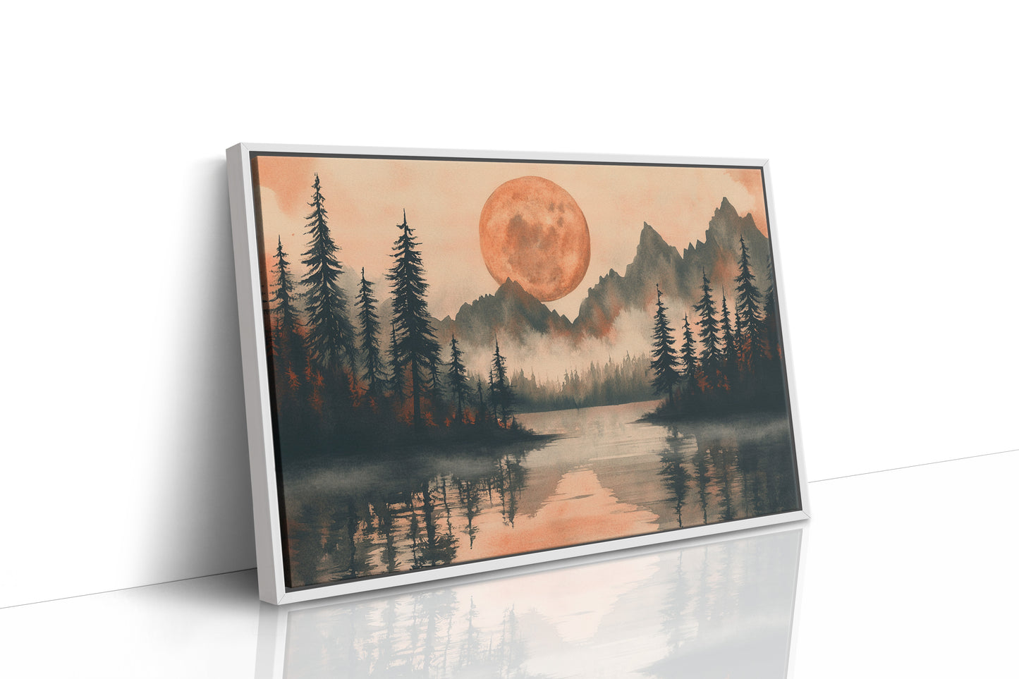 Copper Moon Bathes Mountain Lake