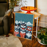 Cool Huskies Chase Winter Stars