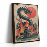 Dragon Rising Over Crimson Sun