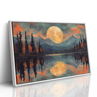 Moonlit Lake Mirrors Mountain Dreams