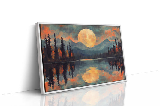 Moonlit Lake Mirrors Mountain Dreams
