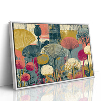 Fan Flowers, Retro Botanical Collage