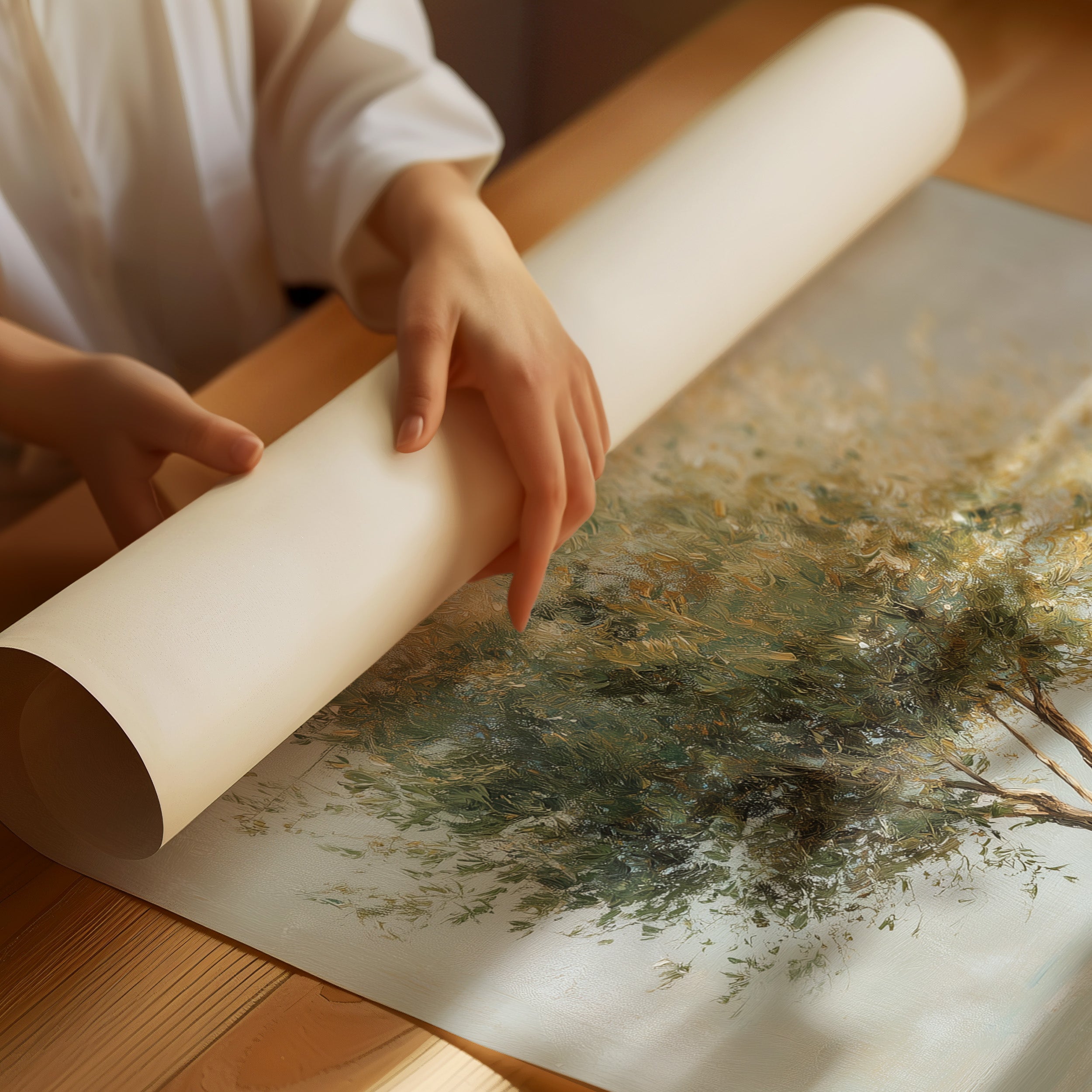 Solitary Olive Under Pale Sky