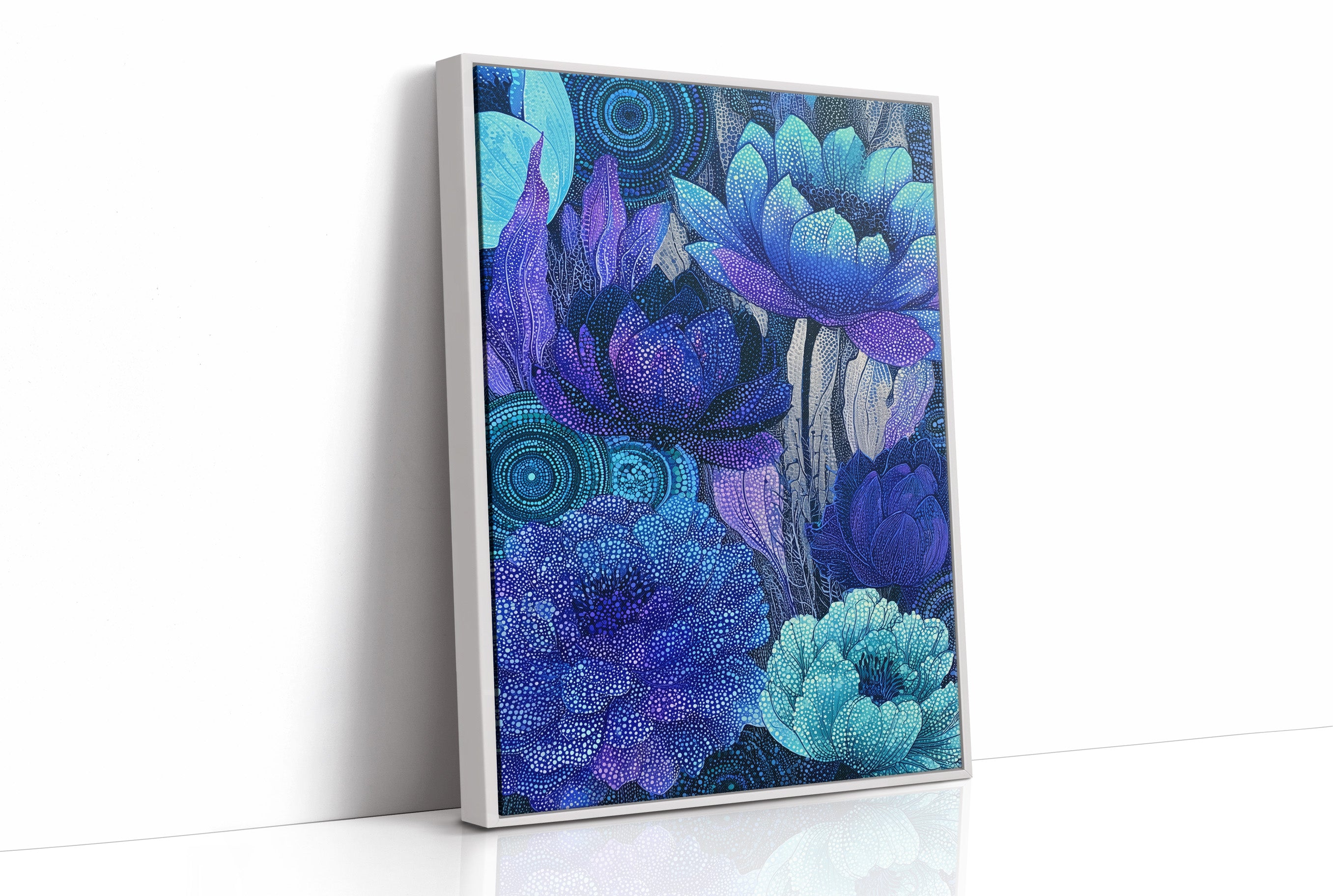 Dotted Lotus Bloom in Midnight Blue