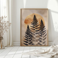 Fern Silhouettes Against Golden Light