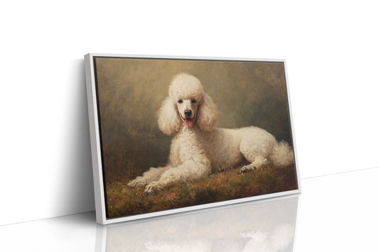 Noble Poodle Rests In Autumn Light