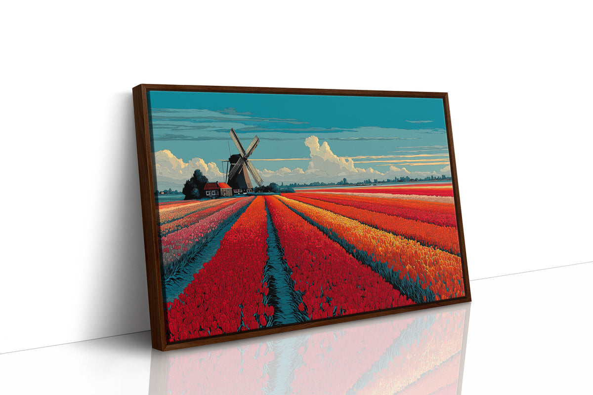 Tulips in Formation, Windmill on Duty