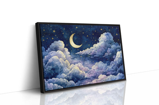Crescent Moon Above the Clouds