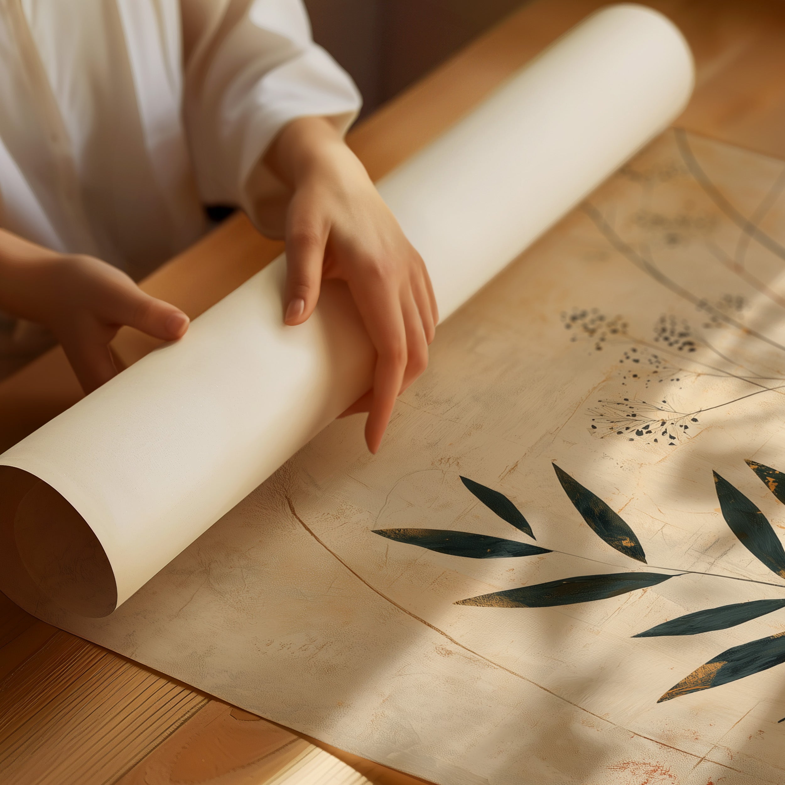 Moonlit Leaves Dance In Terra Cotta