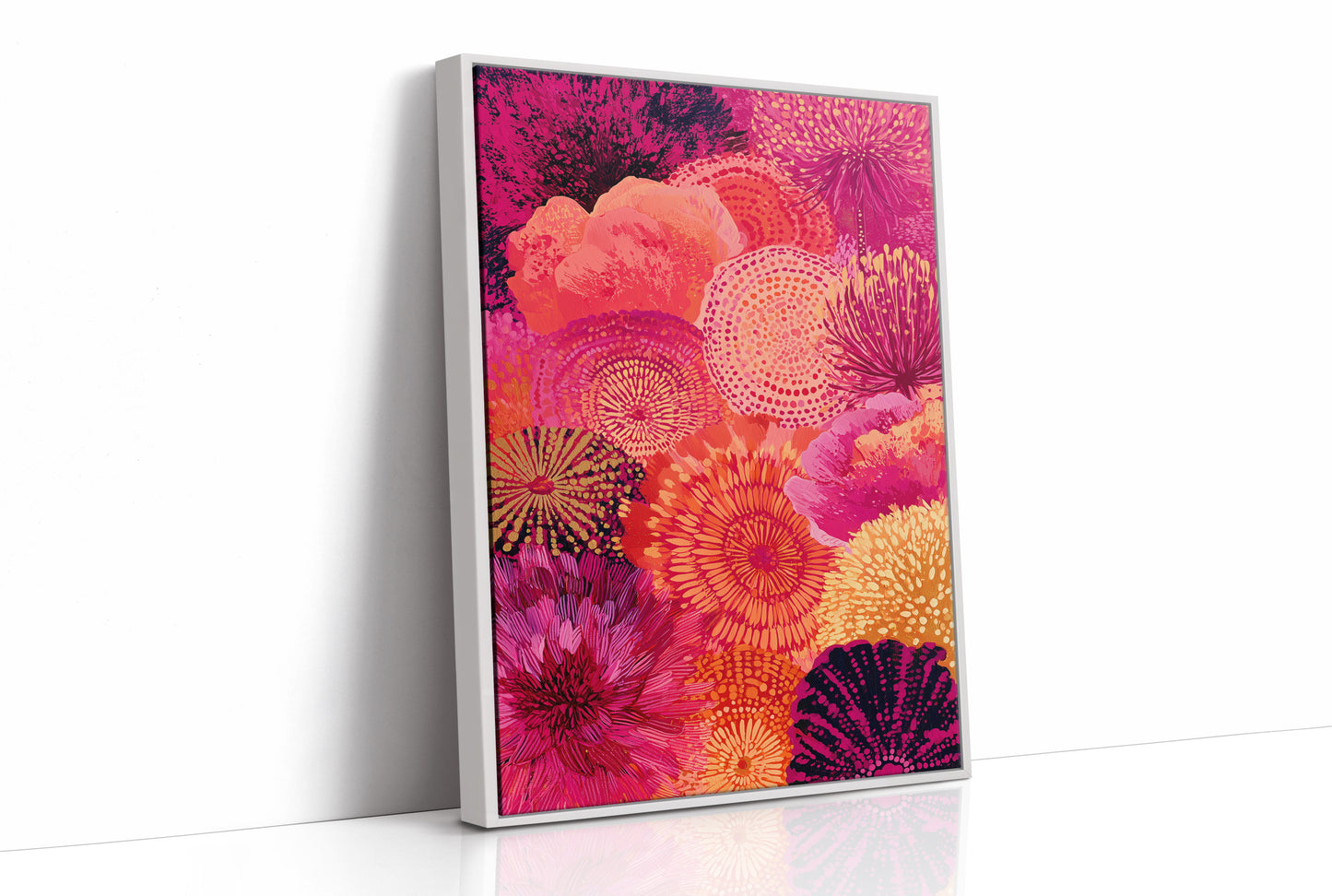 Dahlia Burst in Fuchsia and Fire