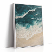 Textured Shoreline in Teal and Sand