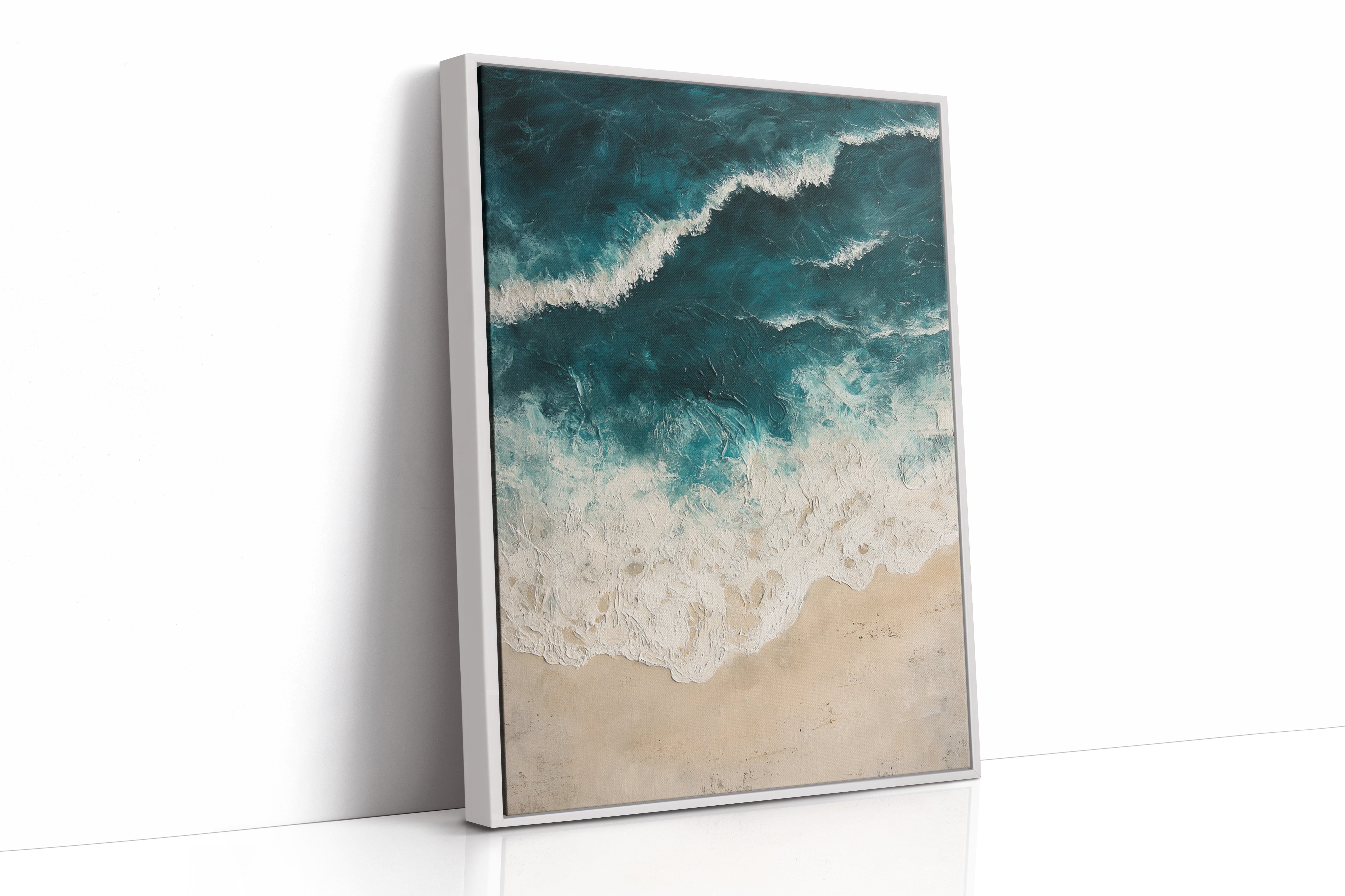 Textured Shoreline in Teal and Sand