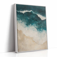 Waves Crashing on Sculpted Shore