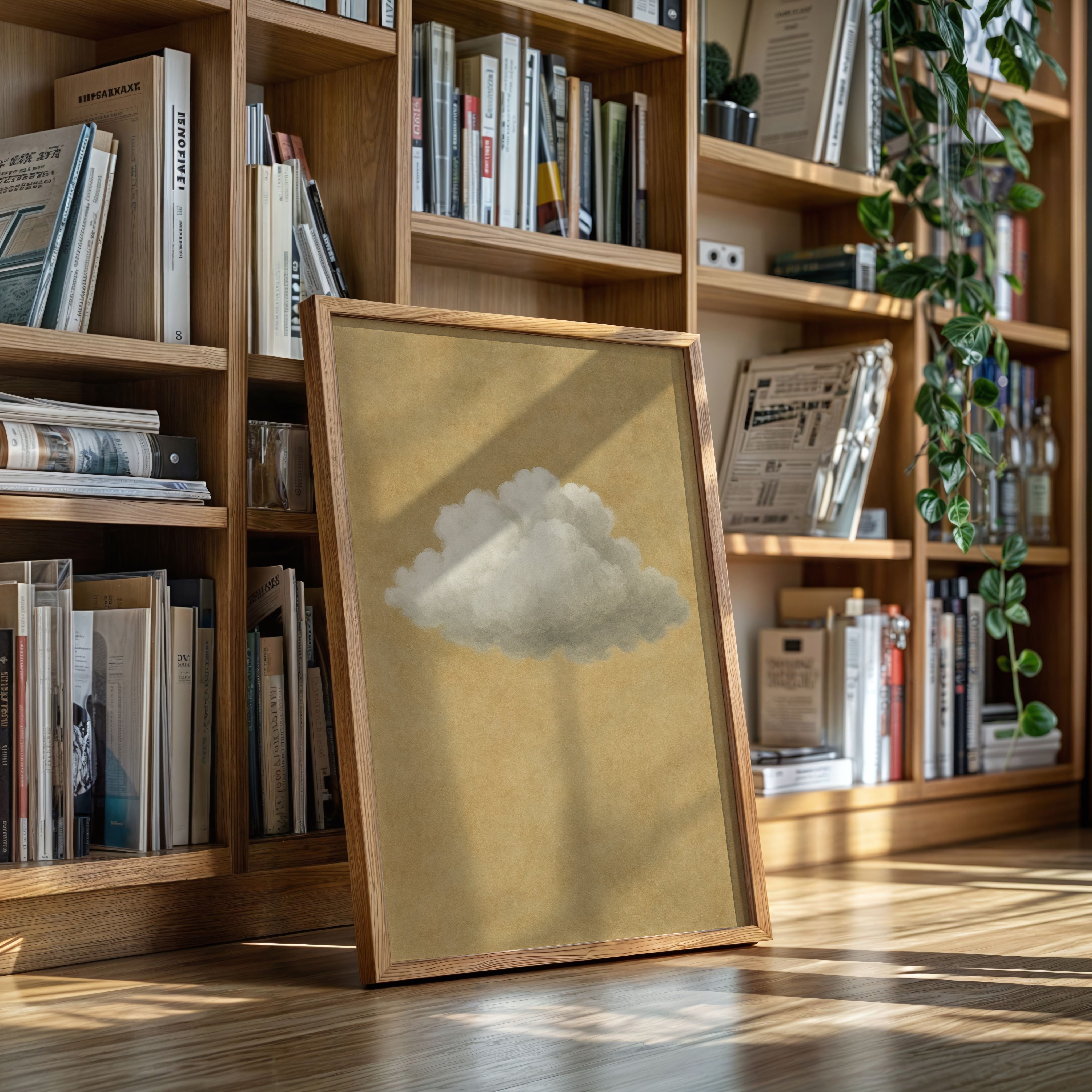 Solitary Cloud Over Ochre Sky