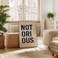 Notorious Bold Stencil Typography Print