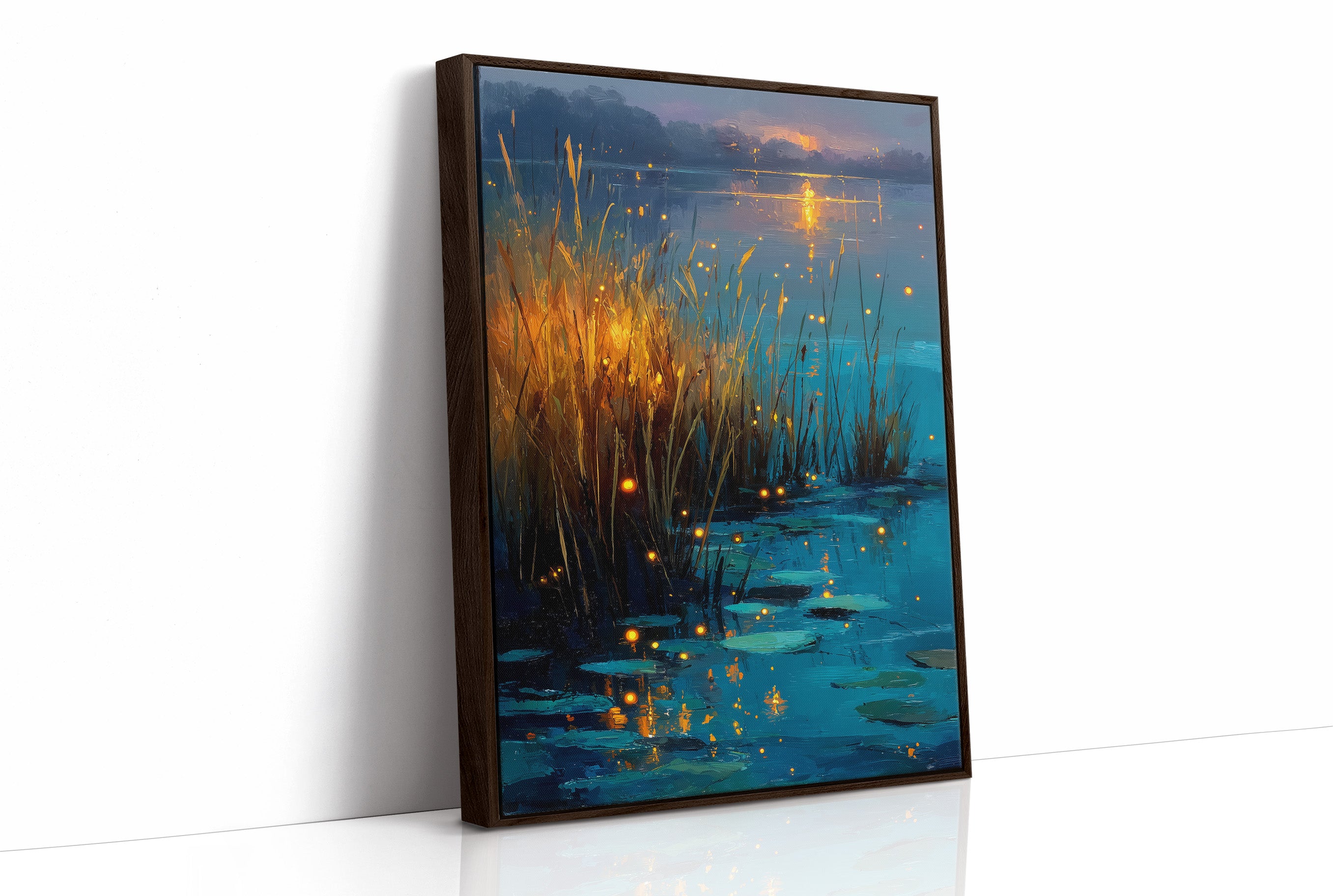 Fireflies on the Lily Pond